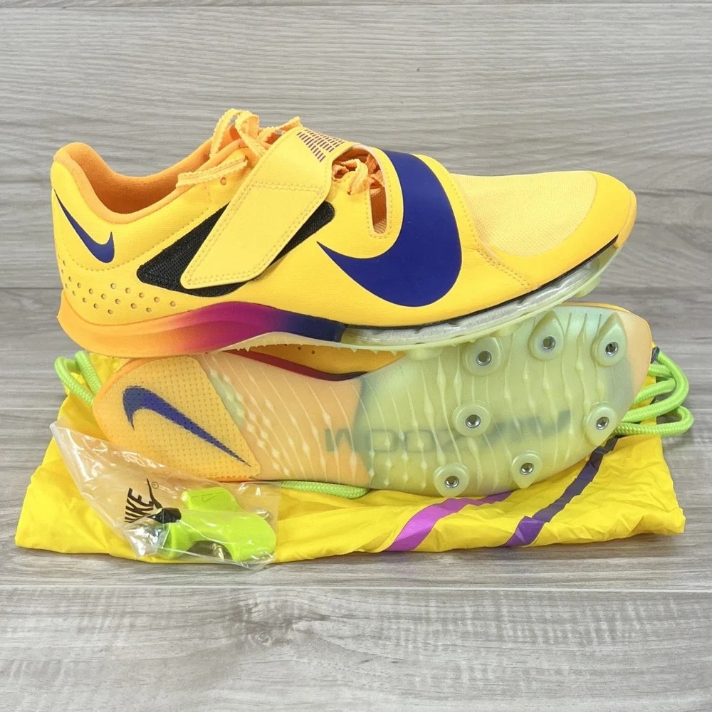 NEW Nike Air Zoom LJ Elite Long Jump Yellow Track Shoes nby FZ9326-800 Men's 10